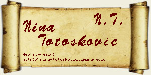 Nina Totošković vizit kartica